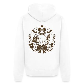 Mama Geist - Unisex Premium Bio Zip Hoodie - Weiß - Hinten - Thijin (182cm)