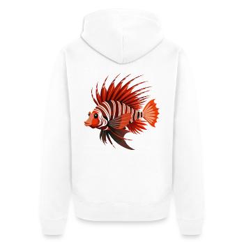 Rotfeuer - Unisex Premium Bio Zip Hoodie - Weiß - Hinten - Thijin (182cm)
