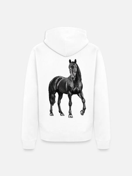 Pferd Hengst - Unisex Premium Bio Zip Hoodie - Weiß