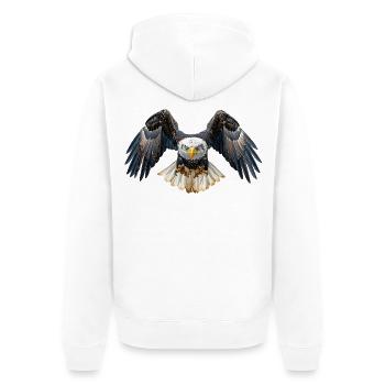 Weißkopfseeadler Bald Eagle - Unisex Premium Bio Zip Hoodie - Weiß - Hinten - Thijin (182cm)