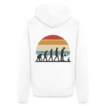 Evolution Gardening Gardening Gardening Gardening - Unisex Premium Bio Zip Hoodie - Weiß - Hinten - Thijin (182cm)