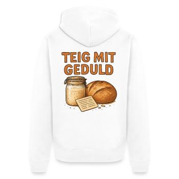 Geschenk für Sauerteig-Anfänger mit Backlust - Unisex Premium Bio Zip Hoodie - Weiß - Hinten - Thijin (182cm)
