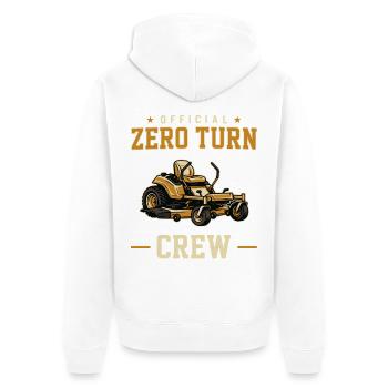 Offizielles Rasenmäher Team Für Aufsitzmäher - Unisex Premium Bio Zip Hoodie - Weiß - Hinten - Thijin (182cm)