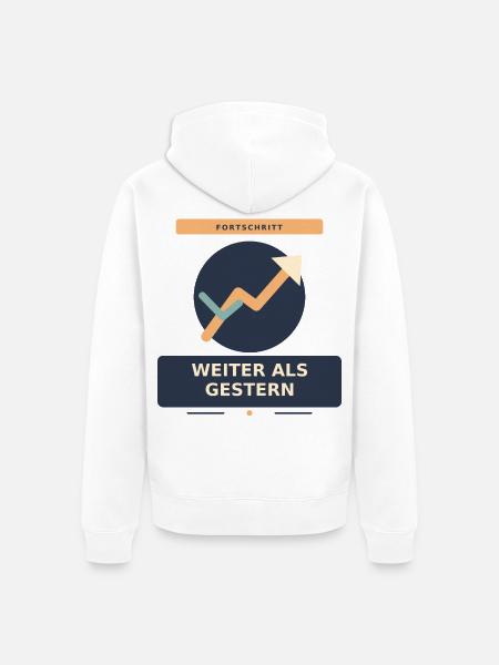 Weiter als gestern - Unisex Premium Bio Zip Hoodie - Weiß