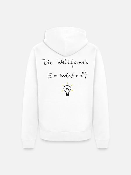 Die Weltformel (handgeschrieben) - Unisex Premium Bio Zip Hoodie - Weiß