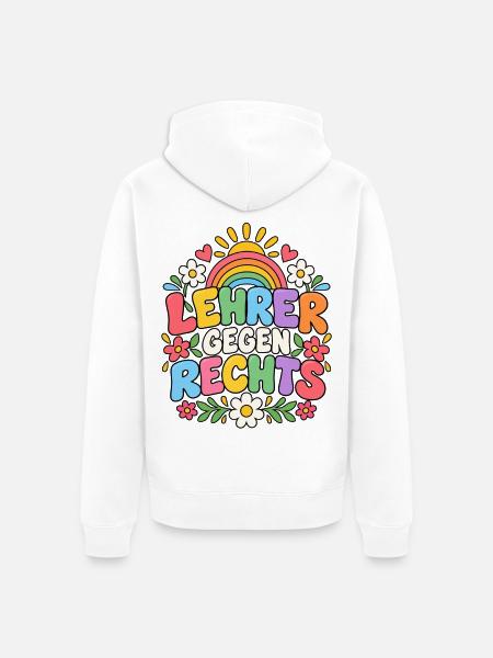 LEHRER GEGEN RECHTS – Bunte Vielfalt Schule - Unisex Premium Bio Zip Hoodie - Weiß