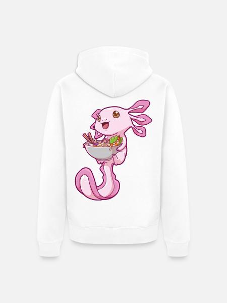 Axolotl Ramen - Unisex Premium Bio Zip Hoodie - Weiß