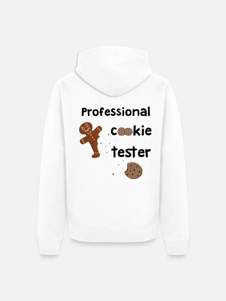 Professional Cookie Tester - Lebkuchenmann - Unisex Premium Bio Zip Hoodie - Weiß