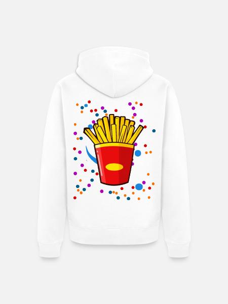 Frittenparty Konfetti - Unisex Premium Bio Zip Hoodie - Weiß