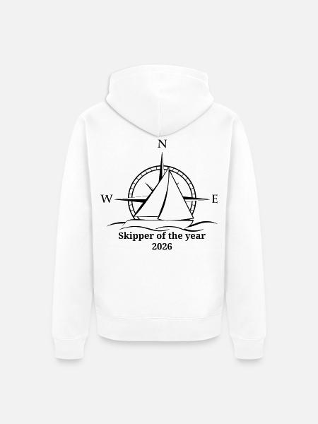 Skipper of the year 2026 - Unisex Premium Bio Zip Hoodie - Weiß