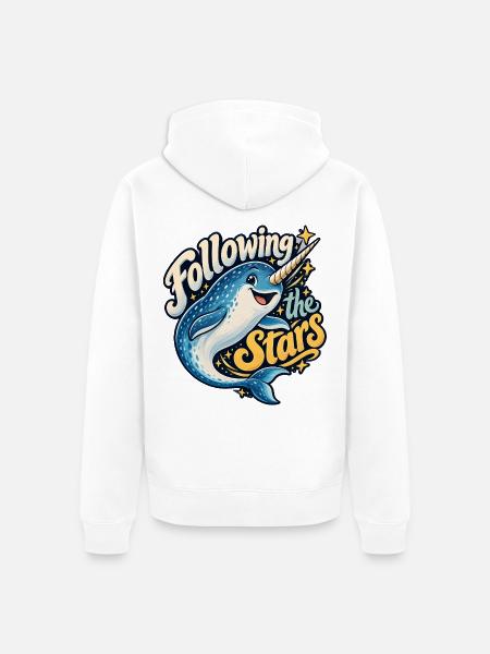 Narwal - Unisex Premium Bio Zip Hoodie - Weiß
