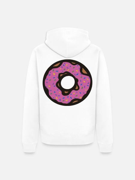 Pink Sprinkle Donut Pop Art - Unisex Premium Bio Zip Hoodie - Weiß