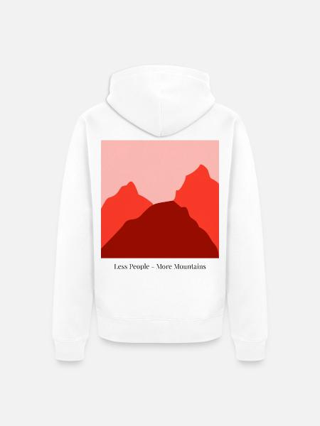 Rote Berglandschaft im Sonnenuntergang - Unisex Premium Bio Zip Hoodie - Weiß