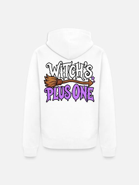 Hexenfreundin Plus Eins - Unisex Premium Bio Zip Hoodie - Weiß