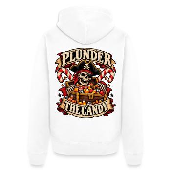 Plünderpirat Candy Schatz - Unisex Premium Bio Zip Hoodie - Weiß - Hinten - Thijin (182cm)