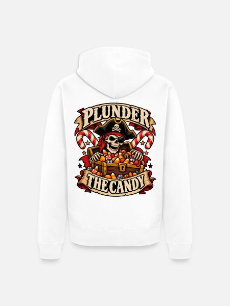 Plünderpirat Candy Schatz - Unisex Premium Bio Zip Hoodie - Weiß