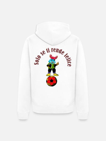 Blue Rabbit Fußballspieler - Unisex Premium Bio Zip Hoodie - Weiß