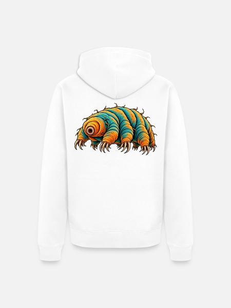 Bärtierchen – Bunte Mikroskopische Tierkunst - Unisex Premium Bio Zip Hoodie - Weiß