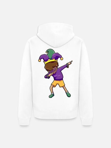 Mardi Gras Tänzer - Unisex Premium Bio Zip Hoodie - Weiß