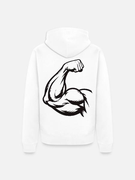 Bizeps Silhouette Gym - Unisex Premium Bio Zip Hoodie - Weiß