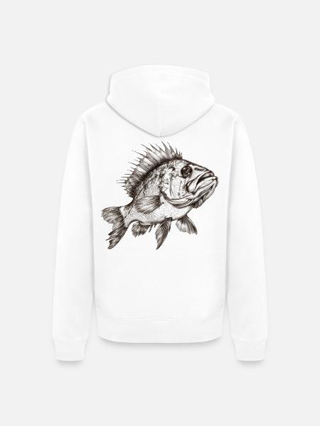 Fisch - Unisex Premium Bio Zip Hoodie - Weiß