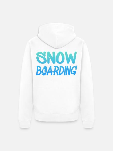 Snowboarden  - Unisex Premium Bio Zip Hoodie - Weiß