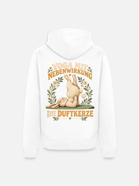 Yoga Bunny Duftkerze - Unisex Premium Bio Zip Hoodie - Weiß