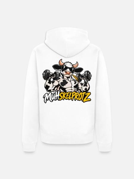 Muhskelprotz - Muskelprotz - Unisex Premium Bio Zip Hoodie - Weiß
