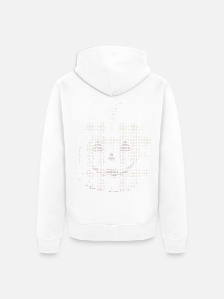 ascii-kunst-Kürbis-Farbe - Unisex Premium Bio Zip Hoodie - Weiß