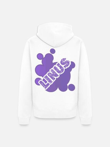 Tier Linus - Unisex Premium Bio Zip Hoodie - Weiß