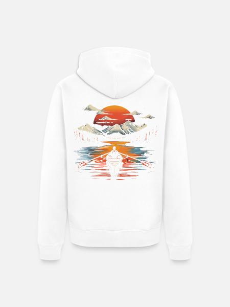Rudern - Unisex Premium Bio Zip Hoodie - Weiß