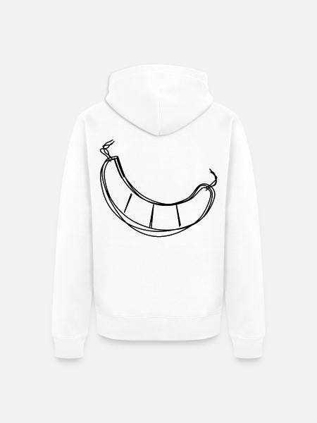 Wurst handgezeichnet - Unisex Premium Bio Zip Hoodie - Weiß