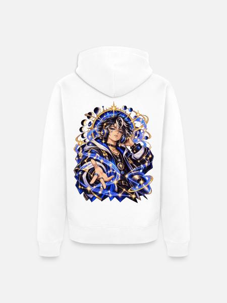 Himmlische Kunst und Astrologie × Musik - Unisex Premium Bio Zip Hoodie - Weiß
