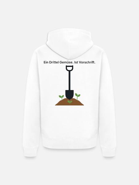 Ein Drittel Gemüse - Kleingarten Schrebergarten - Unisex Premium Bio Zip Hoodie - Weiß
