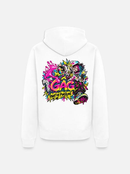 Street Art & Graffiti × Wortspiele - Unisex Premium Bio Zip Hoodie - Weiß