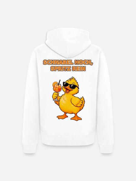 Spritz-Ente - Unisex Premium Bio Zip Hoodie - Weiß