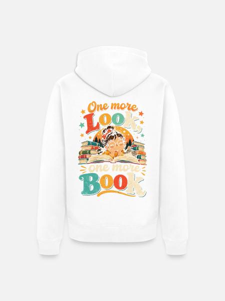 Noch ein Blick, noch ein Buch - Unisex Premium Bio Zip Hoodie - Weiß