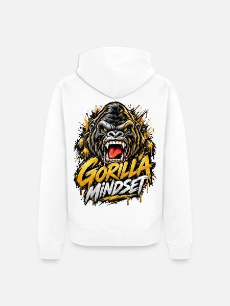 Gorilla Mindset - Unisex Premium Bio Zip Hoodie - Weiß