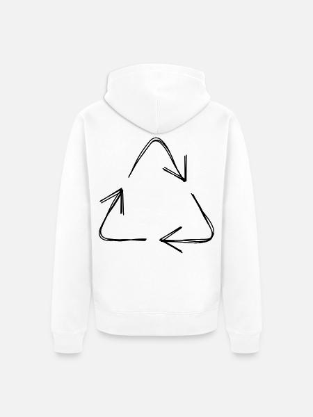 Recycling handgezeichnet - Unisex Premium Bio Zip Hoodie - Weiß