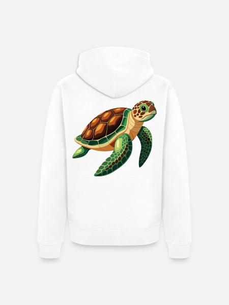 Meeresschildkröte - Unisex Premium Bio Zip Hoodie - Weiß