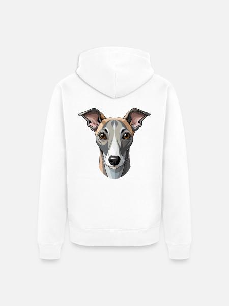 Whippet Dog - Unisex Premium Bio Zip Hoodie - Weiß