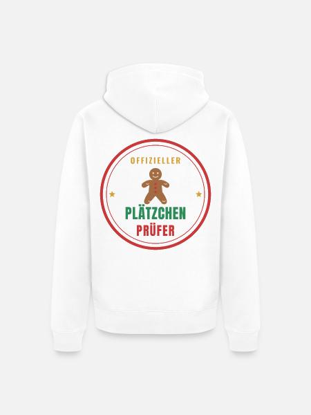 Offizieller Plätzchen-Prüfer – Weihnachten - Unisex Premium Bio Zip Hoodie - Weiß