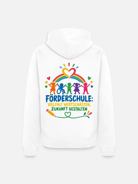 FÖRDERSCHULE Sonderpädagogik - Unisex Premium Bio Zip Hoodie - Weiß