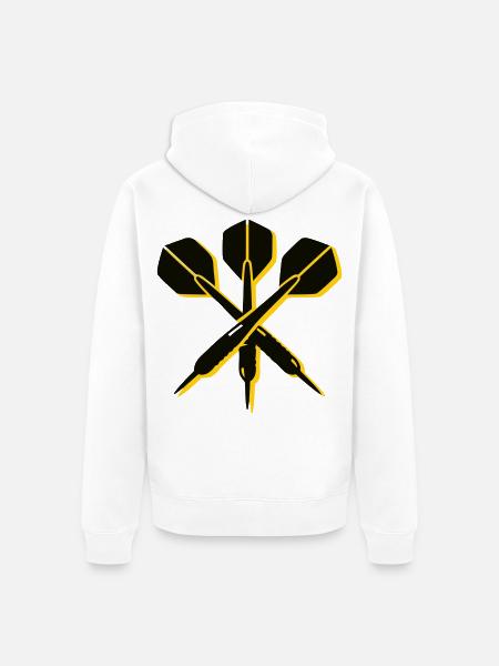 Gekreuzte Dartpfeile Logo - Unisex Premium Bio Zip Hoodie - Weiß