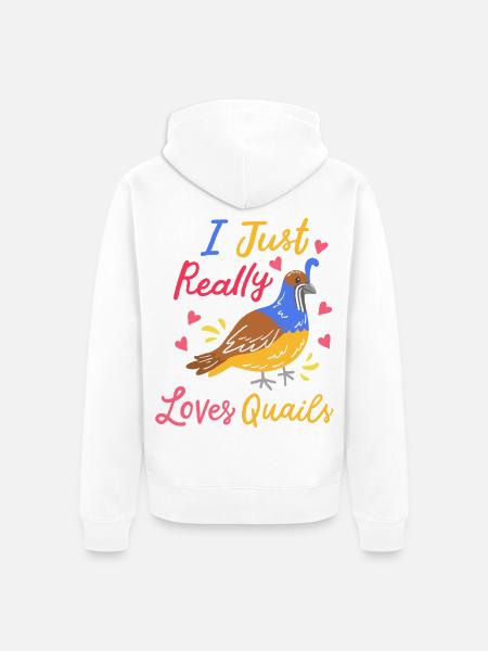 Wachtel Spruch Humor - Unisex Premium Bio Zip Hoodie - Weiß