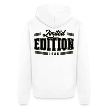 Limited Edition 1985 – 41. Geburtstag Vintage - Unisex Premium Bio Zip Hoodie - Weiß - Hinten - Thijin (182cm)