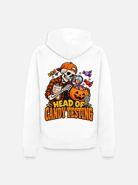 Head of Candy Testing Halloween - Unisex Premium Bio Zip Hoodie - Weiß