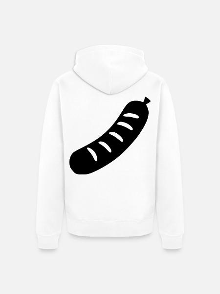 Wurst Grillwurst Würstchen grillen Geschenk - Unisex Premium Bio Zip Hoodie - Weiß