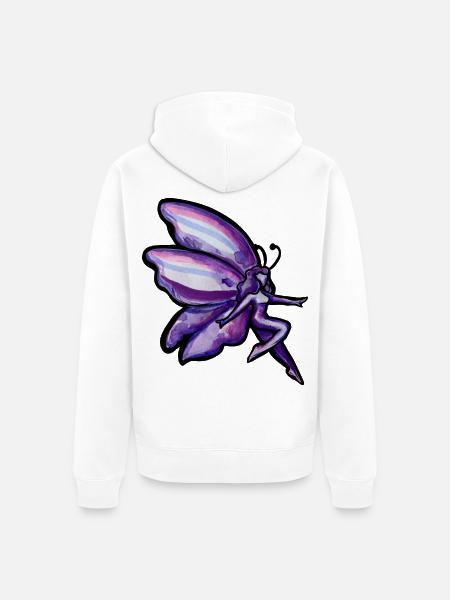 Lila Traumflügel-Fee - Unisex Premium Bio Zip Hoodie - Weiß