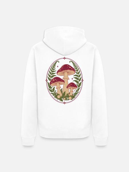 Kunst des Pilzfarnkreises - Unisex Premium Bio Zip Hoodie - Weiß